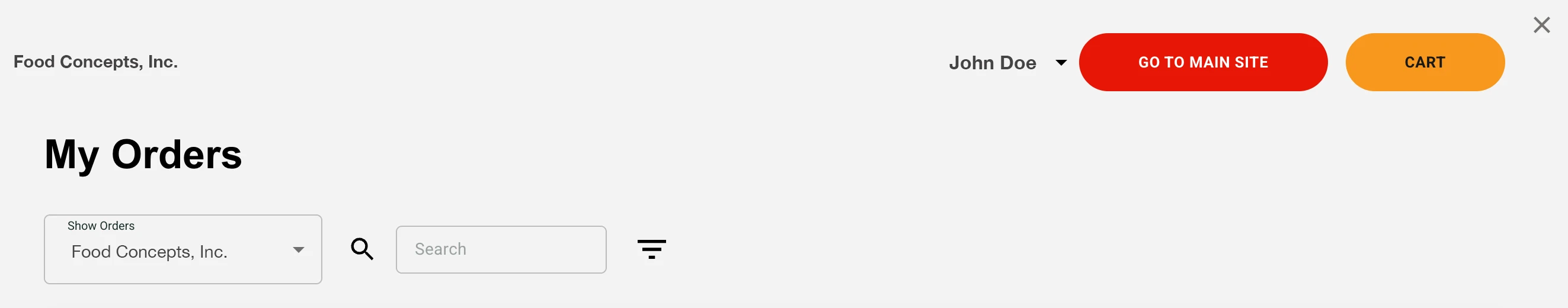 Go To Main Site button on the Account page